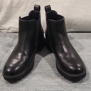 Black Leather Ankle Boots